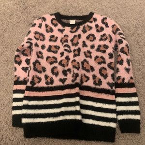Girls leopard print sweater